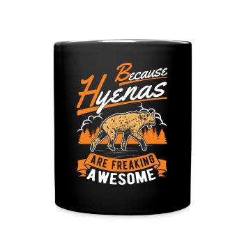 Hyäne Geschenk Erdwolf Hyena - Tasse einfarbig - Schwarz - Vorne