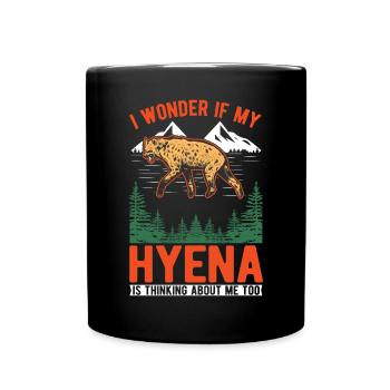 Hyäne Geschenk Erdwolf Hyena - Tasse einfarbig - Schwarz - Vorne