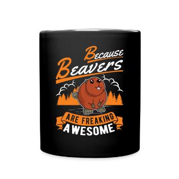 Parce que les castors sont des Biber géniaux - Mug uni - noir - Devant