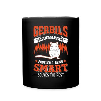 Gerbille Cadeau Rat de course mongol Gerbille - Mug uni - noir - Devant