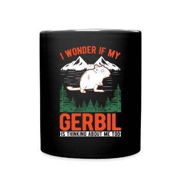 Gerbille Cadeau Rat de course mongol Gerbille - Mug uni - noir - Devant