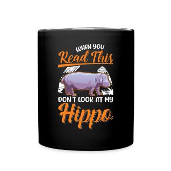 Hippo lover Hippo Hippo - Full Colour Mug - black - Front