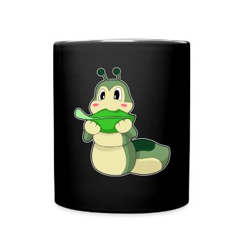 Feuille de nourriture de chenille - Mug uni - noir - Devant