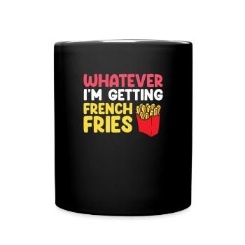 Français Frites Drôles de patates douces Frites Restauration rapide - Mug uni - noir - Devant