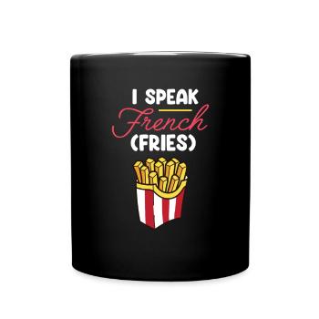 Français Frites Drôles de patates douces Frites Restauration rapide - Mug uni - noir - Devant