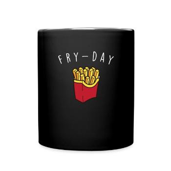 Français Frites Drôles de patates douces Frites Restauration rapide - Mug uni - noir - Devant