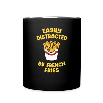 Français Frites Drôles de patates douces Frites Restauration rapide - Mug uni - noir - Devant