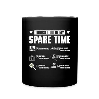 Things I do in my spare time rollerblade - Full Colour Mug - black - Front