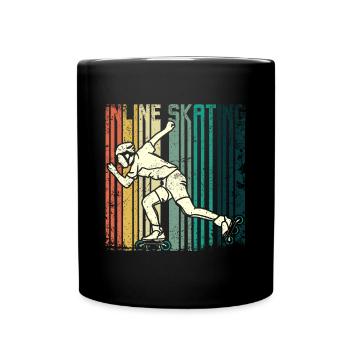 Patin à roues alignées Retro Vintage - Mug uni - noir - Devant
