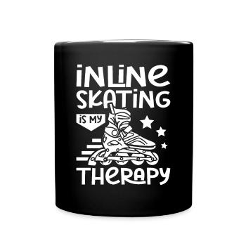Le patin à roues alignées est ma thérapie - Mug uni - noir - Devant