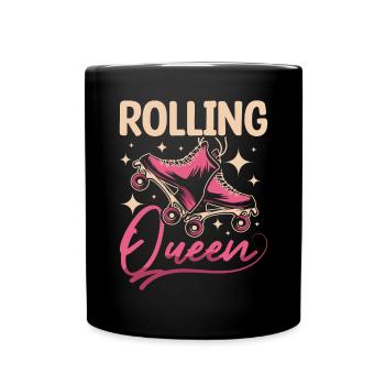 Inline skating rolling queen - Full Colour Mug - black - Front