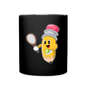 Pencil Tennis Racket Sport - Full Colour Mug - black - Front