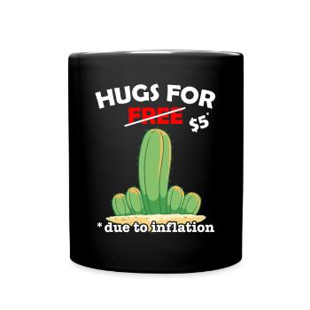 Fucktus cactus valentine costume Hugs For Free - Tasse einfarbig - Schwarz - Vorne