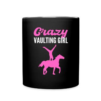 Fille folle qui saute. Vault à - Mug uni - noir - Devant
