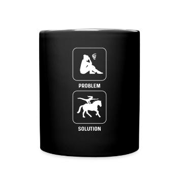 Pferd Vaulter. Problemlösung. Reitpferd - Tasse einfarbig - Schwarz - Vorne