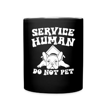 Human Do Not Pet Hundebesitzer Hundeliebhaber - Tasse einfarbig - Schwarz - Vorne