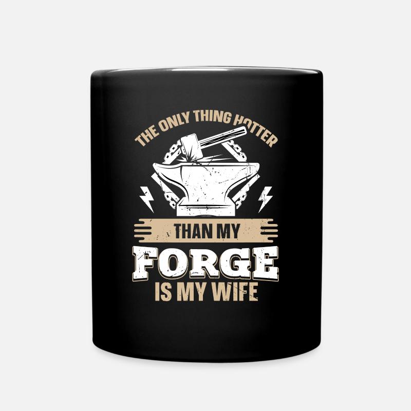 Plus chaud que ma forge est ma femme Anvil Blacksmith - Mug uni - noir