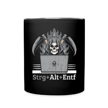 Strg Alt Entf Schwarzer Humor - Tasse einfarbig - Schwarz - Vorne