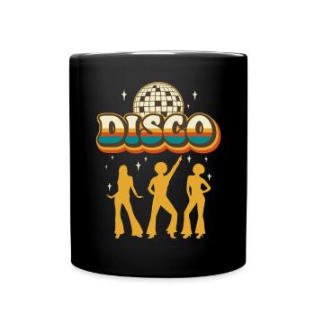 70er Disco Retro Vintage / 70er Jahre Design - Tasse einfarbig - Schwarz - Vorne