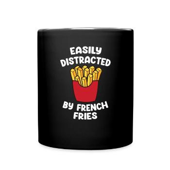 Français Frites Drôle d’amateur de restauration rapide Français frites - Mug uni - noir - Devant