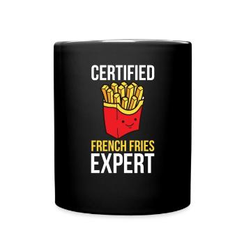 Français Frites Drôle d’amateur de restauration rapide Français frites - Mug uni - noir - Devant