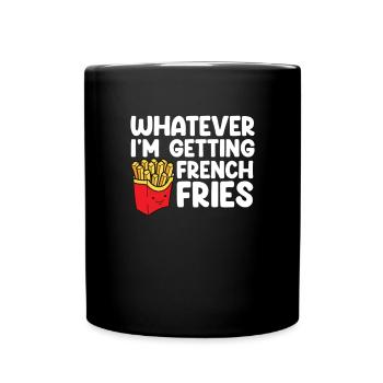 Français Frites Drôle d’amateur de restauration rapide Français frites - Mug uni - noir - Devant