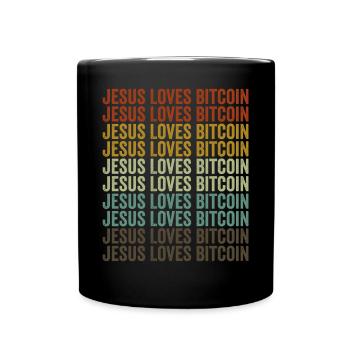 Jésus aime Bitcoin - Mug uni - noir - Devant