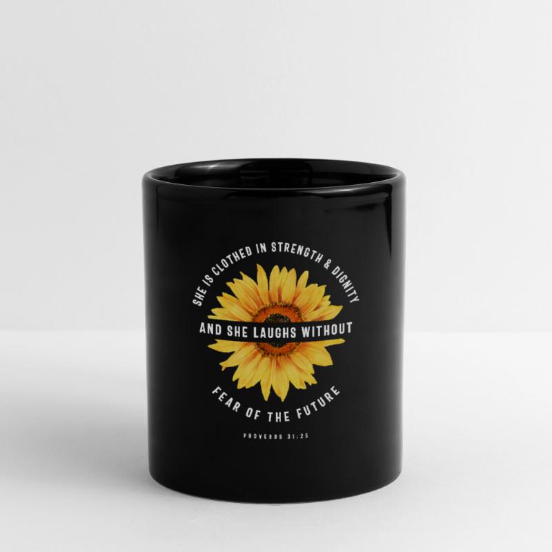 Bible Verse Scripture Religious Proverbs 31:25 Full Colour Mug