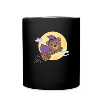 Bear Halloween Witch Children Witches Costume - Full Colour Mug - black - Front