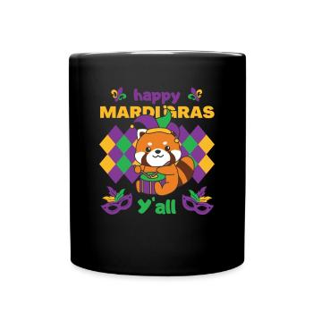 Panda rouge de carnaval avec tambour Costume de carnaval - Mug uni - noir - Devant