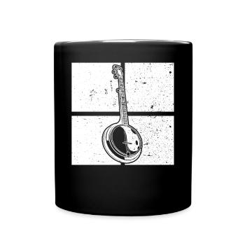 Banjo Banjospieler Banjoist - Tasse einfarbig - Schwarz - Vorne