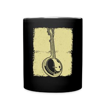 Banjo Banjospieler Banjoist - Tasse einfarbig - Schwarz - Vorne