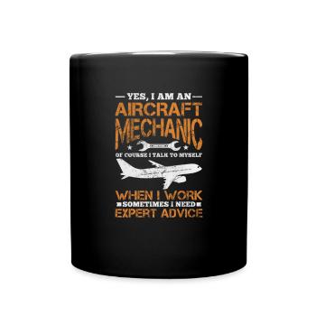 Mécanicien d’avion Aviation Cadeau d’avion - Mug uni - noir - Devant