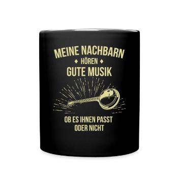 Banjo Banjospieler Banjoist - Tasse einfarbig - Schwarz - Vorne