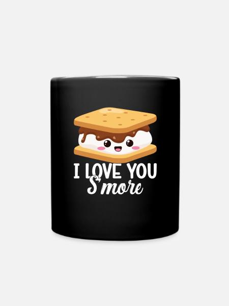 Marshmallow S'more - Ensfarvet krus - sort