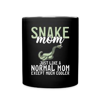 Schlange Geschenk Schlangenliebhaber - Tasse einfarbig - Schwarz - Vorne