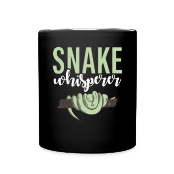 Schlange Geschenk Schlangenliebhaber - Tasse einfarbig - Schwarz - Vorne