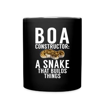Schlange Geschenk Schlangenliebhaber - Tasse einfarbig - Schwarz - Vorne