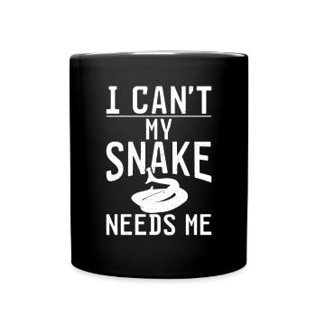 Schlange Geschenk Schlangenliebhaber - Tasse einfarbig - Schwarz - Vorne