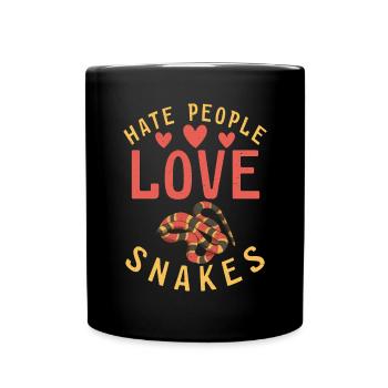 Schlange Geschenk Schlangenliebhaber - Tasse einfarbig - Schwarz - Vorne