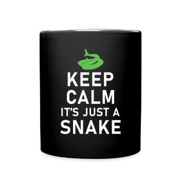 Schlange Geschenk Schlangenliebhaber - Tasse einfarbig - Schwarz - Vorne