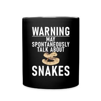 Schlange Geschenk Schlangenliebhaber - Tasse einfarbig - Schwarz - Vorne