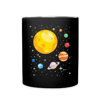 Solar System For Astronomy Student - Full Colour Mug - black - Front
