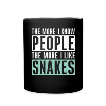 Schlange Geschenk Schlangenliebhaber - Tasse einfarbig - Schwarz - Vorne