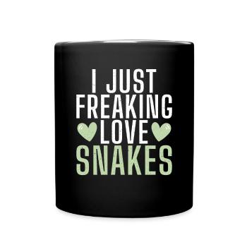 Schlange Geschenk Schlangenliebhaber - Tasse einfarbig - Schwarz - Vorne
