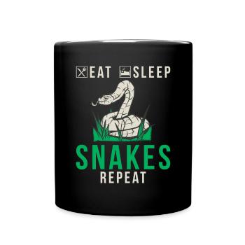 Schlange Geschenk Schlangenliebhaber - Tasse einfarbig - Schwarz - Vorne
