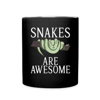 Schlange Geschenk Schlangenliebhaber - Tasse einfarbig - Schwarz - Vorne
