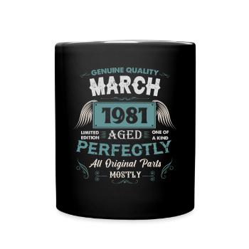 Mars 1981 Cadeau d’anniversaire vintage - Mug uni - noir - Devant