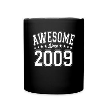Awesome Since 2009 Birthday 2009 Vintage 2009 - Full Colour Mug - black - Front