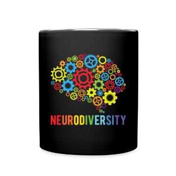 Neurodiversity For Neurodiversity Awareness - Full Colour Mug - black - Front